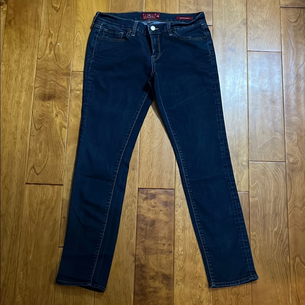 Lucky Brand Charlie Skinny Jeans Size 6/28 Dark Wash Mid Rise Slim Leg Denim
